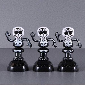 Car Dashboard Skull Halloween Car Dashboard Bobblehead Toy Scary Solar Powered Dancing Ghost Shaking Head Toy Table Desk Car Ornament Solar Bobblehead Figures