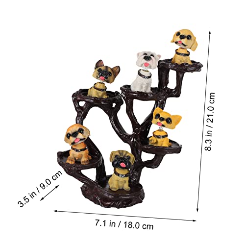 Veemoon 1 Set Bobble Head Puppy Ornament Memorial Ornament Ornaments for Crafts Adorno para Mesa De Puppy Dog Glasses Holder Shaking Head Toy Animal Model Figure Table Adornments