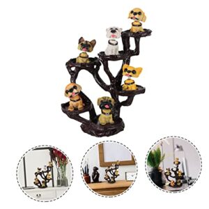 Veemoon 1 Set Bobble Head Puppy Ornament Memorial Ornament Ornaments for Crafts Adorno para Mesa De Puppy Dog Glasses Holder Shaking Head Toy Animal Model Figure Table Adornments