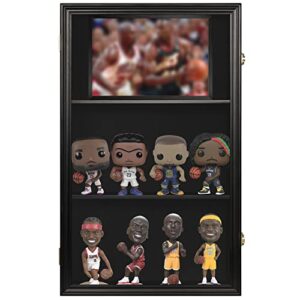 DisplayGifts Display Case Cabinet to Hold Bobble Head Bobblehead Wobbler Figurine Baseball Cubes, (Black)