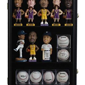 DisplayGifts Display Case Cabinet to Hold Bobble Head Bobblehead Wobbler Figurine Baseball Cubes, (Black)