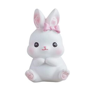 ikasus car dashboard decoration, cute rabbit car dashboard ornaments animal resin bobblehead cartoon rabbit shaking head doll toys for home, desktop, office decor