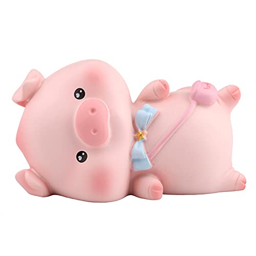 Piggy Car Ornaments Toy Figures Bobble Shaking Head Pig Doll Animals Creative Resin Miniature Simulation Toy Decoration Accessories for Car Dashboard Home Desk Lying Pig