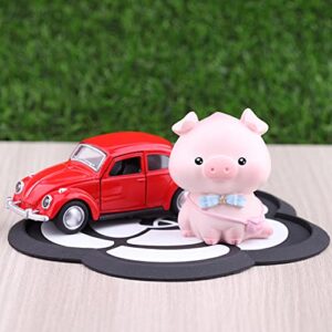 Piggy Car Ornaments Toy Figures Bobble Shaking Head Pig Doll Animals Creative Resin Miniature Simulation Toy Decoration Accessories for Car Dashboard Home Desk Lying Pig