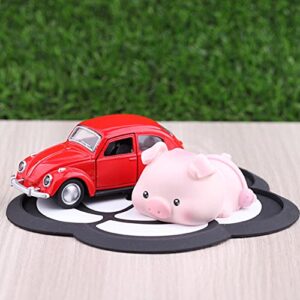 Piggy Car Ornaments Toy Figures Bobble Shaking Head Pig Doll Animals Creative Resin Miniature Simulation Toy Decoration Accessories for Car Dashboard Home Desk Lying Pig