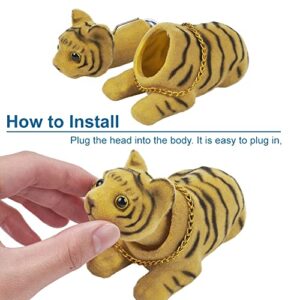 Shaking Head Lucky Tiger Bobble Head Figurine Nodding Tiger Ornaments for Car Vehicle Dashboard Decoration, Yellow Tiger