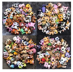 lpsxie lps, random surprise grab bag 5 pets& 7 lps accesories lot bobble-head rare cat and dog figures collection boys girls kids gift