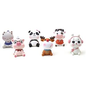 ikasus Cute Cow Toy Car Ornaments,Lovely Cow Car Dashboard Decorations Bobble Shaking Head Car Doll Desktop Toy Dolls,Car Interior Accessories,Perfect for Dashboard, Home, Kitchen, Office Decoration