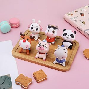 ikasus Cute Cow Toy Car Ornaments,Lovely Cow Car Dashboard Decorations Bobble Shaking Head Car Doll Desktop Toy Dolls,Car Interior Accessories,Perfect for Dashboard, Home, Kitchen, Office Decoration