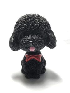 car interior simulation shaking head dog decor,bobble head toy car interior dashboard ornament kid home office decor (black)