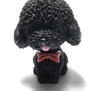 Car Interior Simulation Shaking Head Dog Decor,Bobble Head Toy Car Interior Dashboard Ornament Kid Home Office Decor (Black)