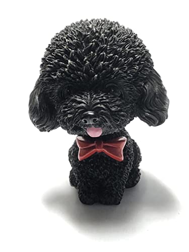 Car Interior Simulation Shaking Head Dog Decor,Bobble Head Toy Car Interior Dashboard Ornament Kid Home Office Decor (Black)