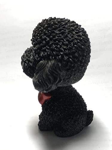 Car Interior Simulation Shaking Head Dog Decor,Bobble Head Toy Car Interior Dashboard Ornament Kid Home Office Decor (Black)