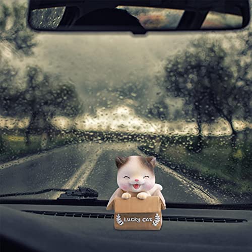 Dashboard Bobbleheads, Lucky Cat Dashboard Car Ornaments Bobble Head Cat Pet Toy, Shaking Head Cat Decor for Car Interior, Automotive Dashboard, Home Desktop KOT-us