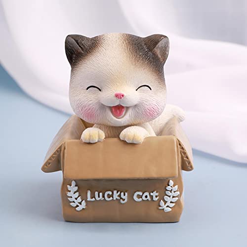 Dashboard Bobbleheads, Lucky Cat Dashboard Car Ornaments Bobble Head Cat Pet Toy, Shaking Head Cat Decor for Car Interior, Automotive Dashboard, Home Desktop KOT-us