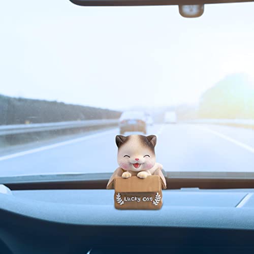 Dashboard Bobbleheads, Lucky Cat Dashboard Car Ornaments Bobble Head Cat Pet Toy, Shaking Head Cat Decor for Car Interior, Automotive Dashboard, Home Desktop KOT-us