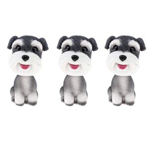 tooyful 3 bobble head dog schnauzer bobbleheads for car dashboard decoration