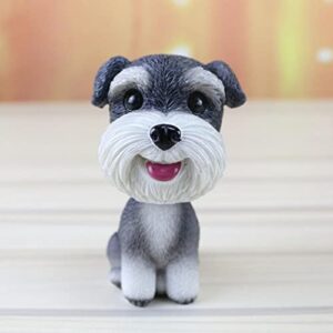 TOOYFUL 3 Bobble Head Dog Schnauzer Bobbleheads for Car Dashboard Decoration