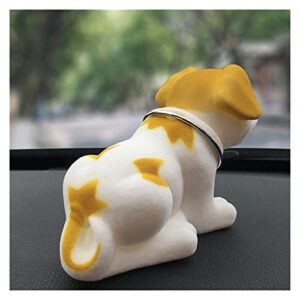 WJCCBJQXW Car Dashboard Toys Rocking Head Dog Car Ornaments Nodding Dog Doll Shaking Head Puppy Auto Bobblehead Dog Car Accessories (Color : Orange)