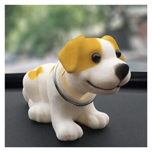 WJCCBJQXW Car Dashboard Toys Rocking Head Dog Car Ornaments Nodding Dog Doll Shaking Head Puppy Auto Bobblehead Dog Car Accessories (Color : Orange)