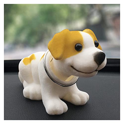 WJCCBJQXW Car Dashboard Toys Rocking Head Dog Car Ornaments Nodding Dog Doll Shaking Head Puppy Auto Bobblehead Dog Car Accessories (Color : Orange)