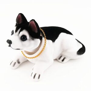 mersuii car shaking dog adornments resin puppy statue cute simulation dog shaking head toy car dash home decoration