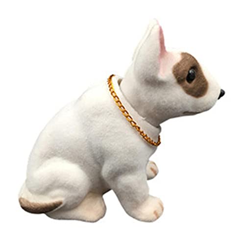 YSDSS Shaking Head Lucky Dog Car Styling Nodding Dog Auto Dashboard Bull Terrier Doll Bobblehead Dog Car Ornament Rocking Head Toy Dog