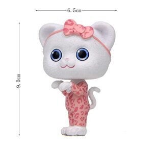 Cartoon Bobble Head Funny Car Decoration Accessories Cute Anime Toys Popular Bobble Heads Anime Cake Toppers (Pink)