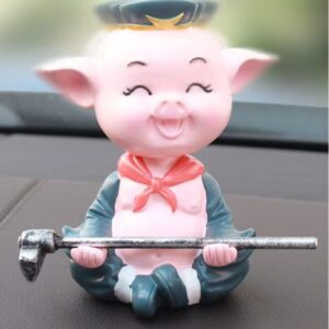 Cute Pig bobbleheads for Dashboard /Desk, car Decor Funny Figurines, Dancing Doll Head Stress Relief Gifts for Men Cars Decorations Anime Accessories Dashboard Decorations Hippie car