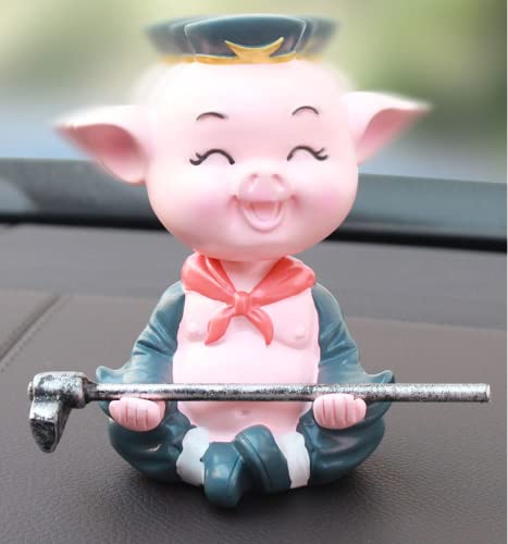 Cute Pig bobbleheads for Dashboard /Desk, car Decor Funny Figurines, Dancing Doll Head Stress Relief Gifts for Men Cars Decorations Anime Accessories Dashboard Decorations Hippie car