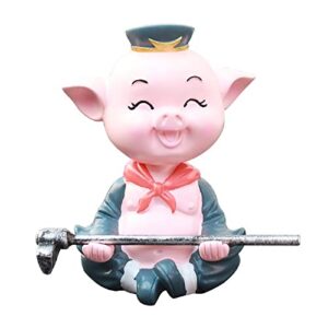 cute pig bobbleheads for dashboard /desk, car decor funny figurines, dancing doll head stress relief gifts for men cars decorations anime accessories dashboard decorations hippie car