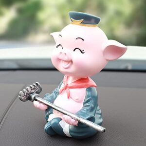 Cute Pig bobbleheads for Dashboard /Desk, car Decor Funny Figurines, Dancing Doll Head Stress Relief Gifts for Men Cars Decorations Anime Accessories Dashboard Decorations Hippie car