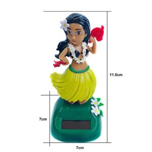 Car Dashboard Decoration Solar Dancing Toy Doll Hawaiian Hula Girl Dashboard Bobble Plastic Bobble Head Figures Ornaments Car Interior Decoration Bobble Head Toy Gift