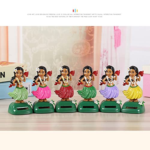 Car Dashboard Decoration Solar Dancing Toy Doll Hawaiian Hula Girl Dashboard Bobble Plastic Bobble Head Figures Ornaments Car Interior Decoration Bobble Head Toy Gift