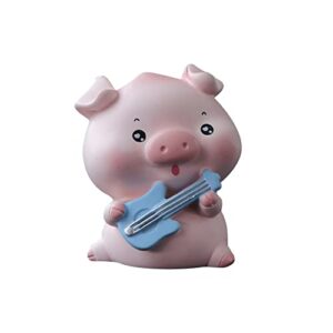 ikasus cute piggy toy car ornaments,lovely pig car dashboard decorations bobble shaking head car doll desktop toy dolls,car interior accessories,perfect for home, desktop, office decoration
