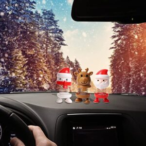 PHEZEN Car Bobble Head Doll Ornament Car Dashboard Bobblehead Decorations Christmas Elk Santa Claus Snowman Figurine Toy Shaking Head Dolls Figurine Creative Party Decorative Desktop Ornaments