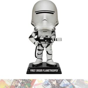first order flametrooper: wobblers bobble head figure bundle with 1 official s.w. theme compatible trading card (06243)