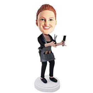 mydedor custom bobbleheads figurine customized doll, female barber custom bobble head, bobble head figures handmade personalized sculpture gift for women