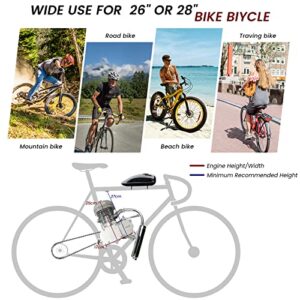 Frederimo 100cc Bicycle Engine Kit, 2-Stroke Gas Motor Bike Kit Air-Cooling Bicycle Motorized Full Set Super Fuel-efficient for Most 26" /28" Bikes Bicycle Scooter…