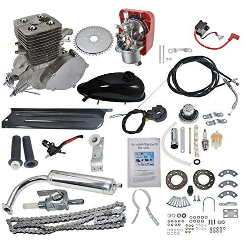 GXYWADY Silver 2 Stroke 100cc Bicycle Engine Motor Kit Replacement for 26 Bikes