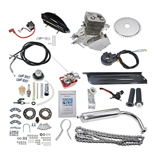 GXYWADY Silver 2 Stroke 100cc Bicycle Engine Motor Kit Replacement for 26 Bikes