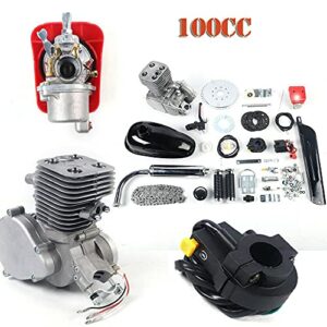 DNYSYSJ 100cc 2-Stroke Bicycle Bike Engine Kit Gas Petrol Motorized Bicycle Kit Bicycle Engine Conversion Kit Bike Motor Kit Modified Set for 26"/28" Bikes Motorized