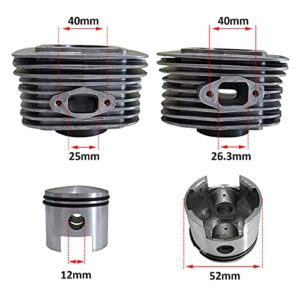 CDH110cc Replaement of Top End Cylinder Set and Bottom End Crank Set with Iron Sleeve Cylinder for 2 Stroke kit 84CC/85CC