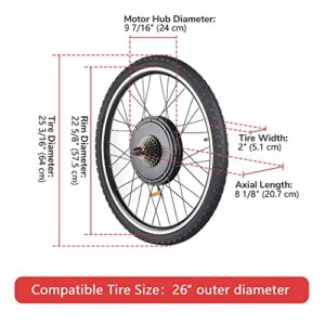 AW Electric Bike Conversion Kit 48V 1000W 26" Rear Wheel Powerful Motor E-Bike Conversion Kit Dual Mode Controller W/LCD Display Twist Throttle PAS Ebike Wheel Kit