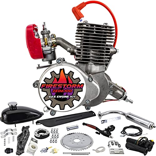 Zeda New 100 Complete 50mm Bore 2 Stroke Bicycle Engine Kit - 80cc/100cc - Firestorm Edition 48 Tooth