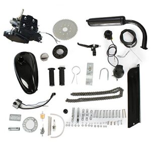 pexmor 80cc bike motor kit, 2-stroke bicycle engine motorized gas bike conversion kit, bicycle motor kit cycle gasoline petrol motor refit kit for 26-28" bikes with v-frame(black)