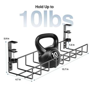 Under Desk Cable Management Tray 1 Pack, Xpatee Upgraded Wire Management No Drill, Cable Tray with Clamp for Desk Wire Management, Computer Cable Rack for Office, Home - No Damage to Desk