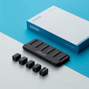 Anker Cable Management, Magnetic Cable Holder, Desktop Multipurpose Cord Keeper, 5 Clips for Lightning Cables, USB C Cables, Micro Cables, Other Wires, Sticks to Wood, Marble, Metal, Glass (Black)