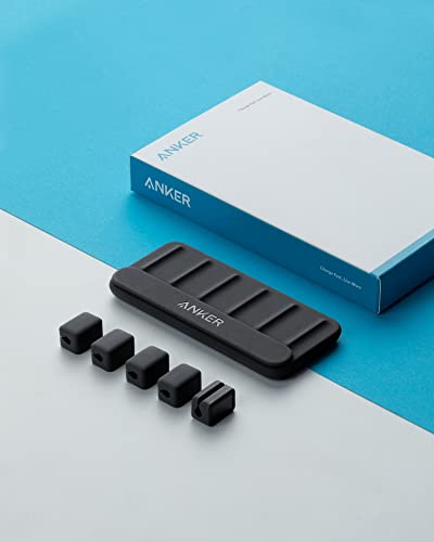 Anker Cable Management, Magnetic Cable Holder, Desktop Multipurpose Cord Keeper, 5 Clips for Lightning Cables, USB C Cables, Micro Cables, Other Wires, Sticks to Wood, Marble, Metal, Glass (Black)