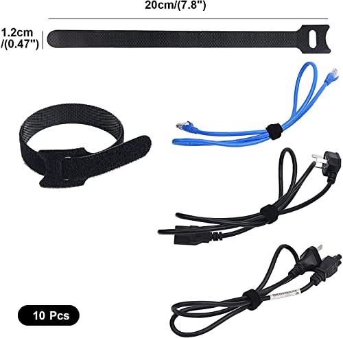 SOULWIT Cable Management Kit, 4 Wire Organizer Sleeve, 3 Cable Holder, 10+2 Cable Organization Straps, 15 Large Cord Clips, 100 Cable Ties for TV PC Computer Under Desk Office